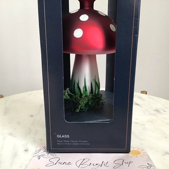 Anthropologie Glass Tree Topper Mushroom New In Box New With Tag - Picture 7 of 7